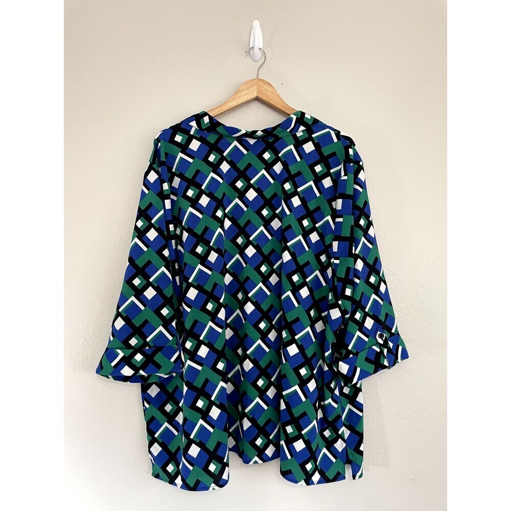 Catherines Womens Top Size 3X Colorful Travel Office Artsy Abstract - Picture 11 of 14